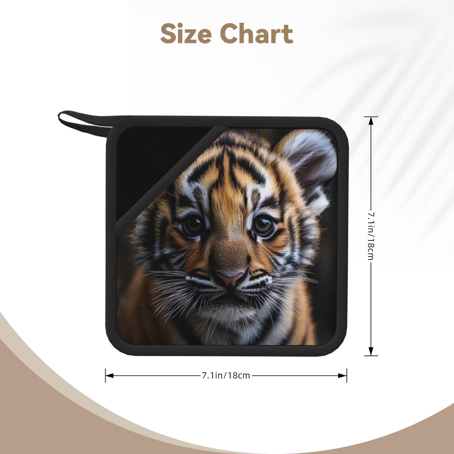 Cute Tiger Silicone Heat-Resistant Pad – Animal Print Square Trivet (7.1 x 7.1 in)