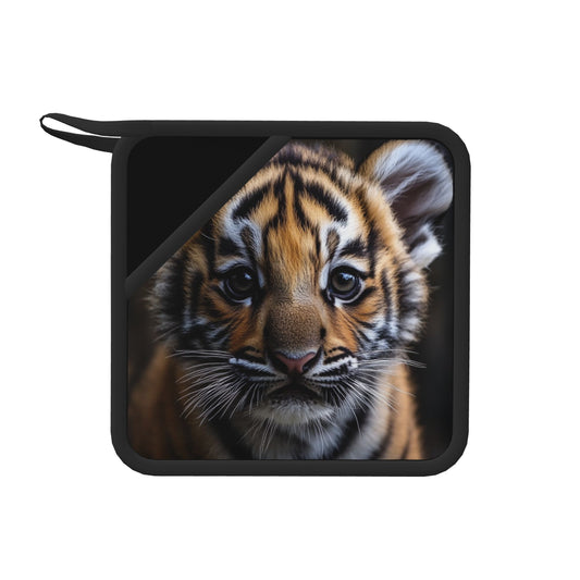 Cute Tiger Silicone Heat-Resistant Pad – Animal Print Square Trivet (7.1 x 7.1 in)
