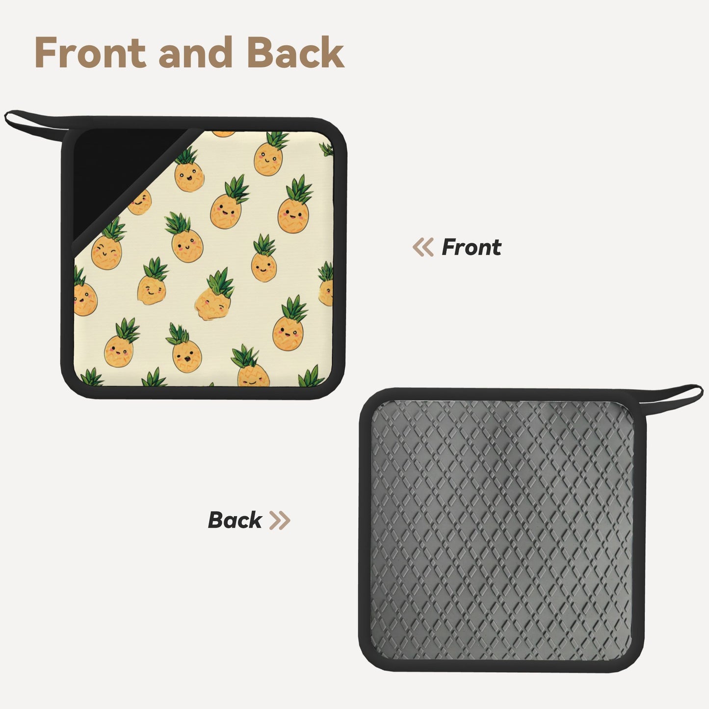 Cute Pineapple Silicone Trivet – Heat-Resistant Non-Slip Pad for Kitchen 7.1 x 7.1 in