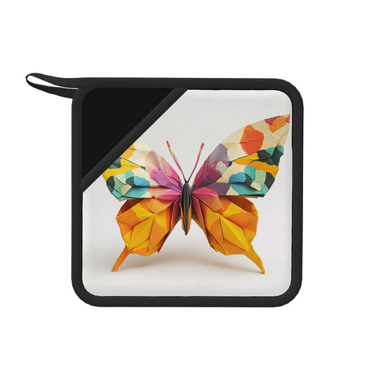 Colorful Butterfly Silicone Trivet – Heat Resistant Non-Slip Square Pad 7.1 x 7.1 in
