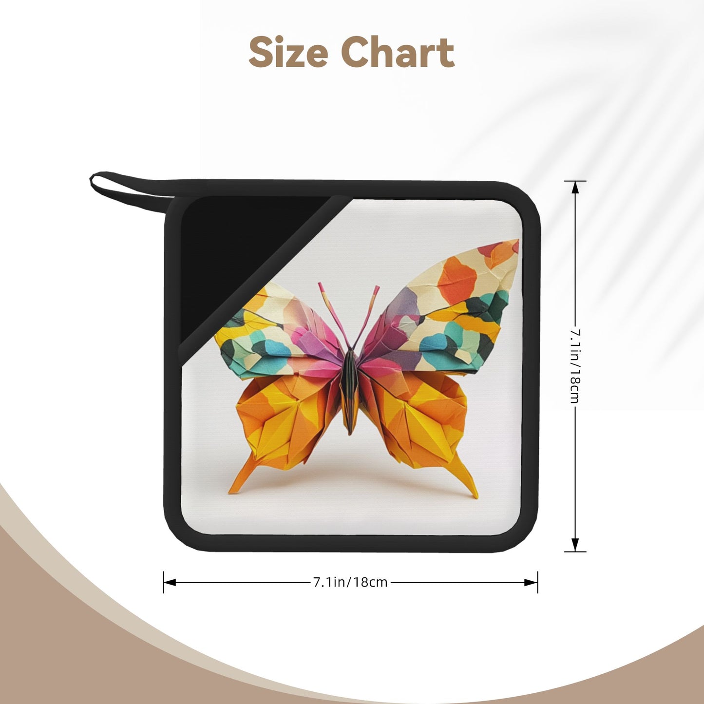 Colorful Butterfly Silicone Trivet – Heat Resistant Non-Slip Square Pad 7.1 x 7.1 in